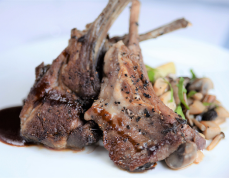 Roasted Rack of Lamb with Rosemary Sauce