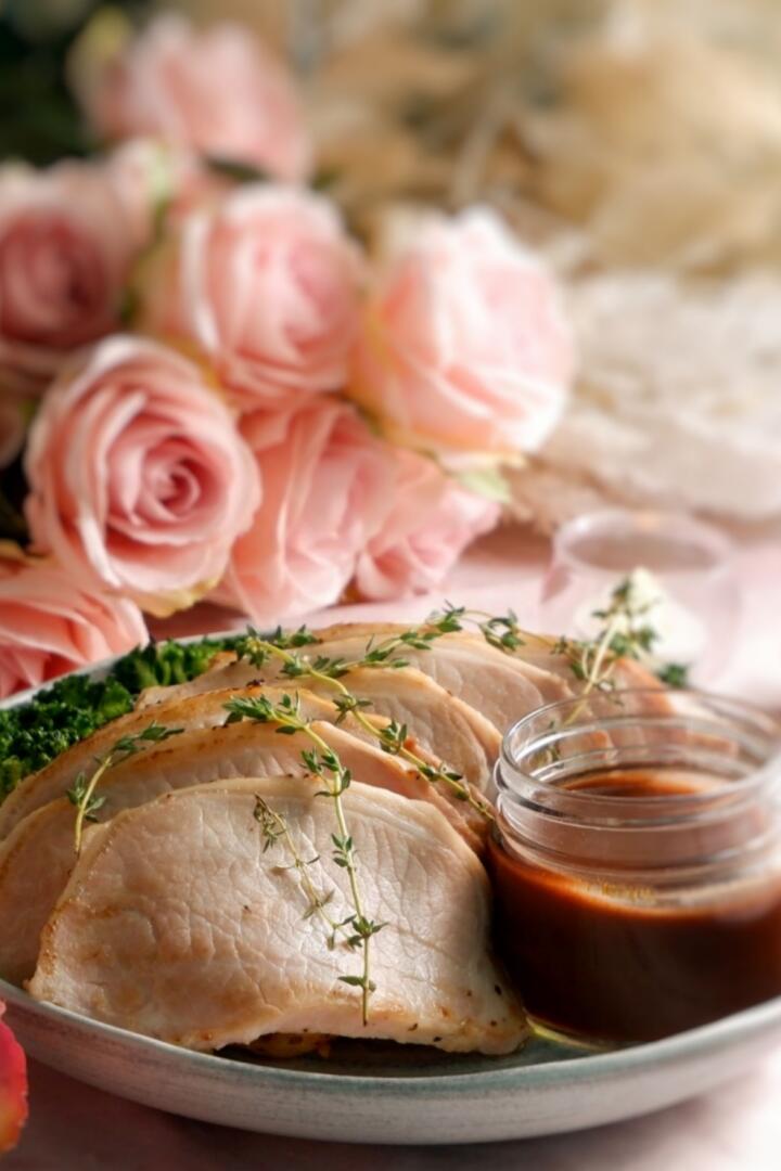 Slow-Cooked Pork Loin with Gravy