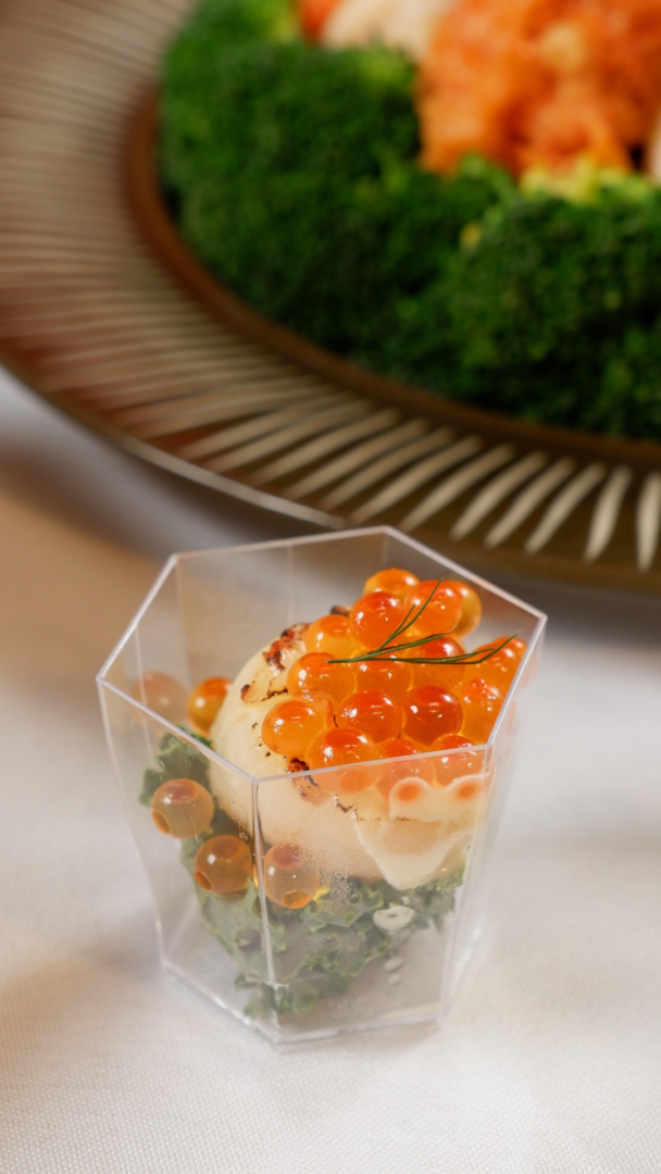 Seared Hokkaido Sashimi Scallop with Japanese Soy Sauce Marinated Salmon Roe