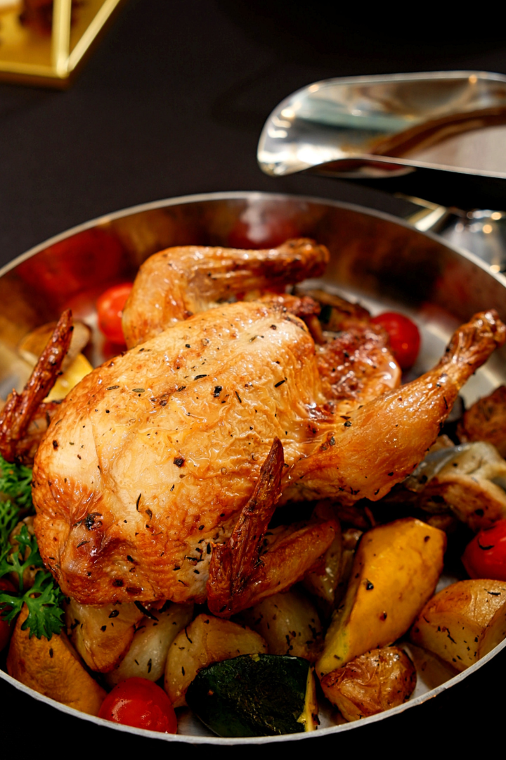 Roasted Chicken with Rosemary Sauce**