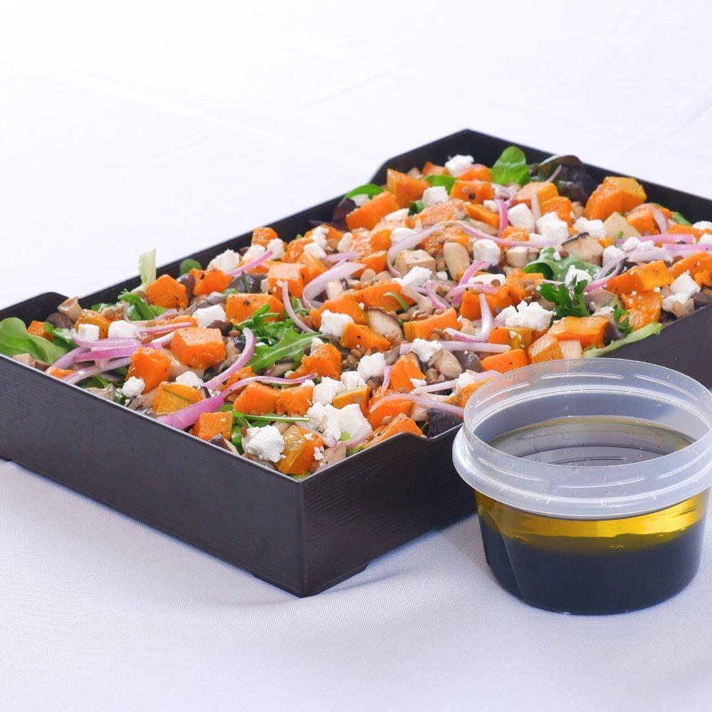 Roasted Pumpkin, Mushroom, Red Onion & Lentils Salad (V)