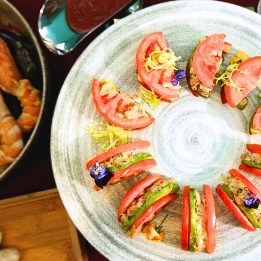 Crab Meat, Avocado & Tomato Stack