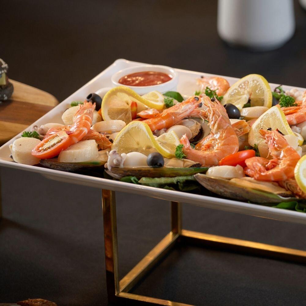 Italian King Prawn Seafood Salad with Lemon, Parsley & Olive