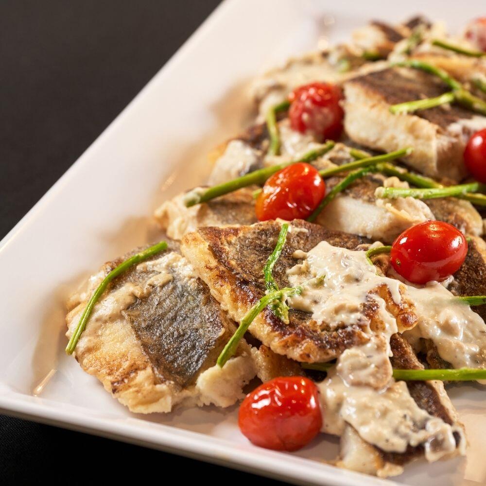 Pan-fried Halibut Fillet with Wild Mushroom Cream Sauce