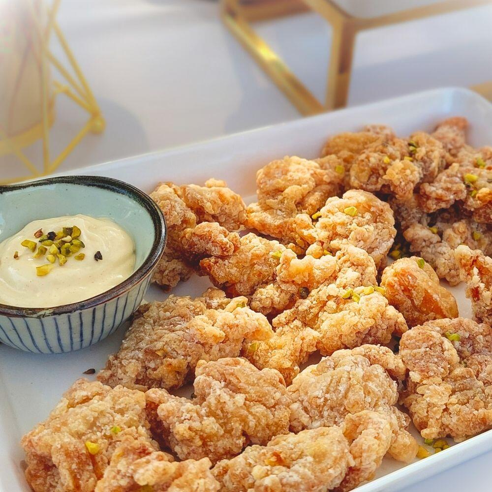 Chicken Karaage with Pistachio & Mustard Mayo