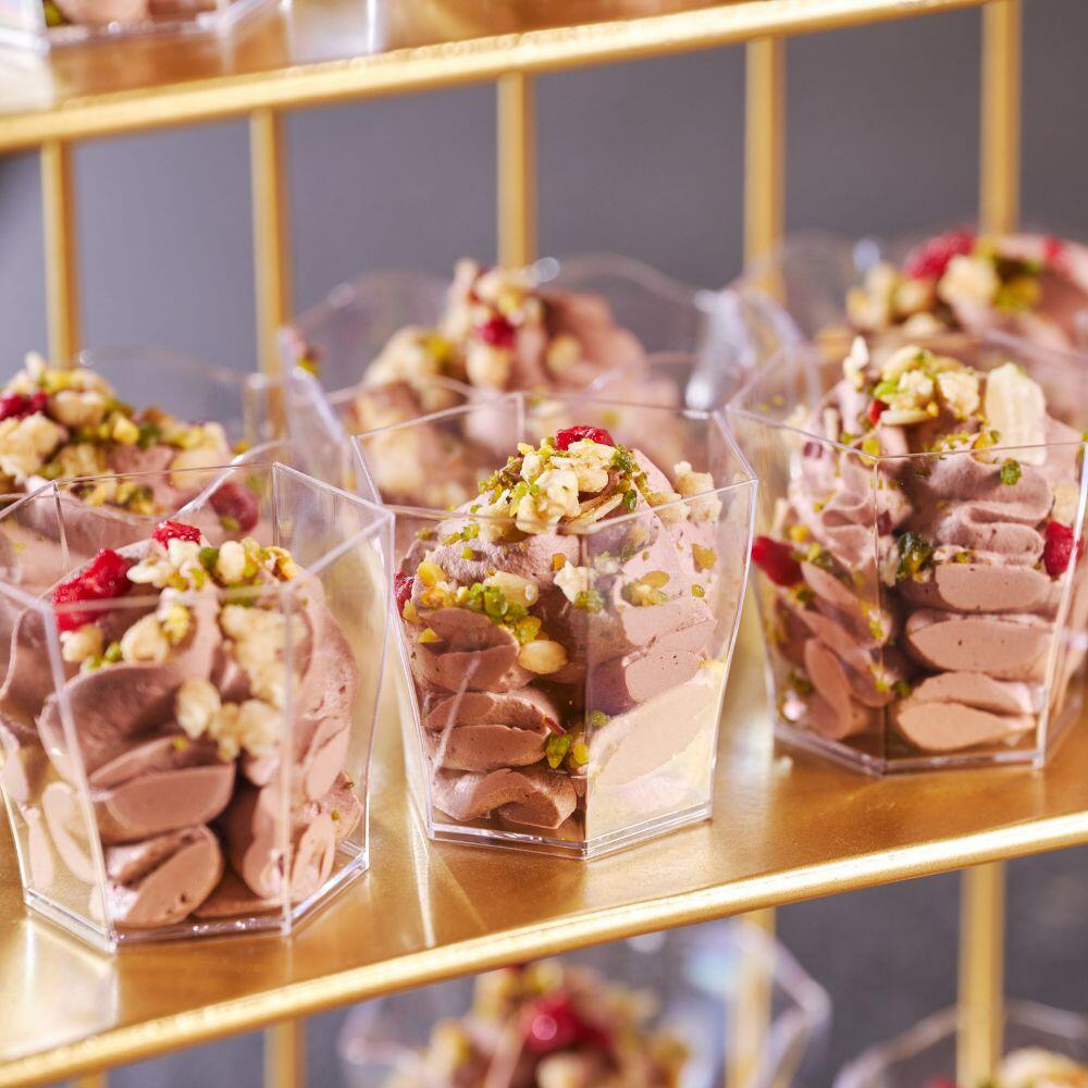 Mini Chocolate Mousse Cup with Raspberry