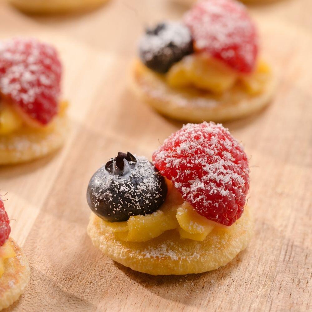 Mixed Berries Blinis with Custard Cream