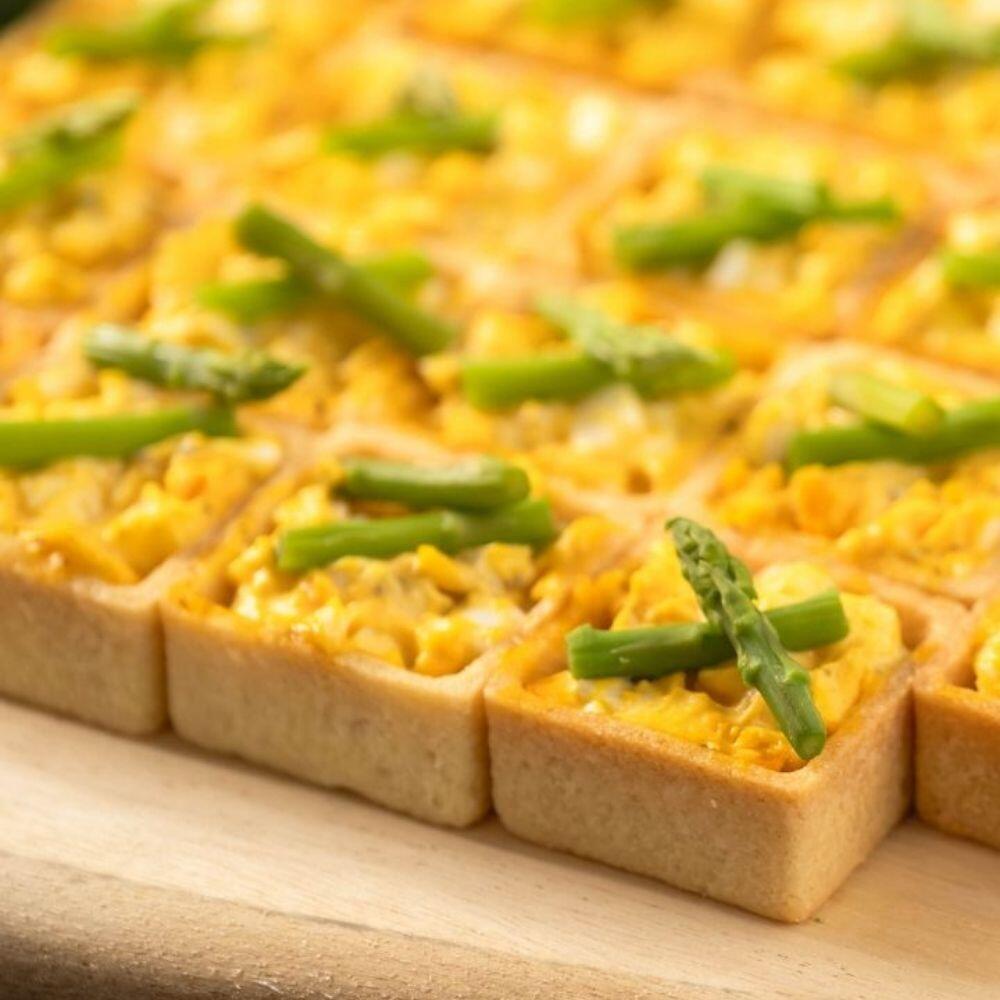 Truffle Egg Salad & Asparagus Tart