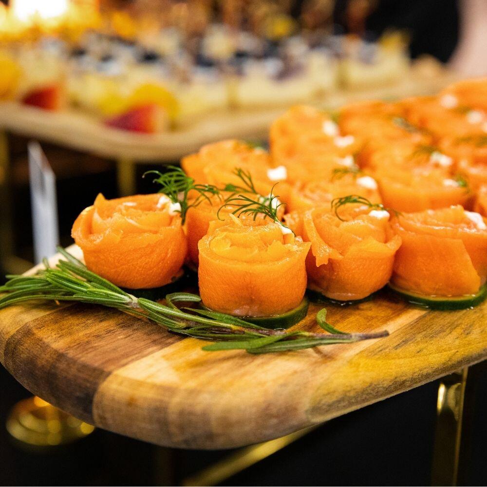 Smoked Salmon Rose & Dill on Cucumber
