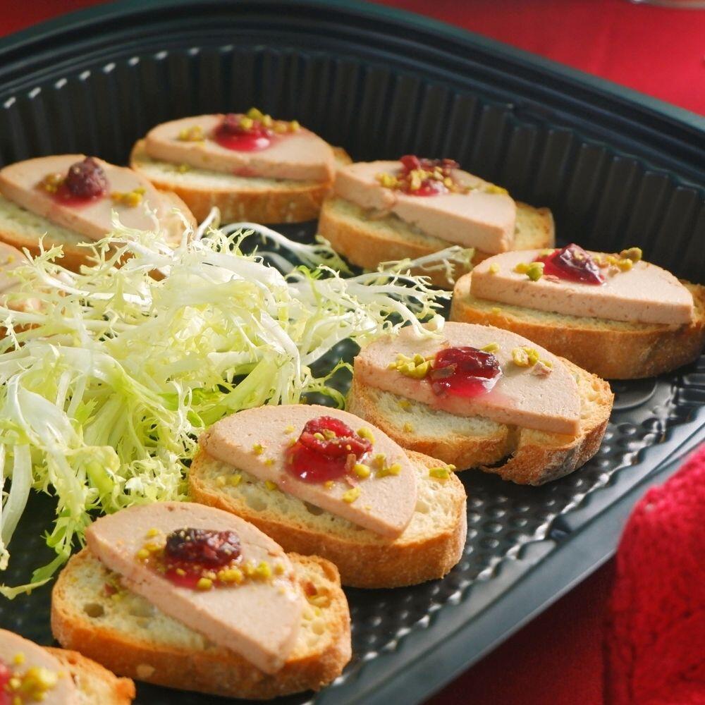 Foie Gras Mousse with Pistachio & Cranberry Sauce on Toast
