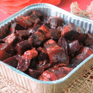 Braised Pork Belly with Beetroot